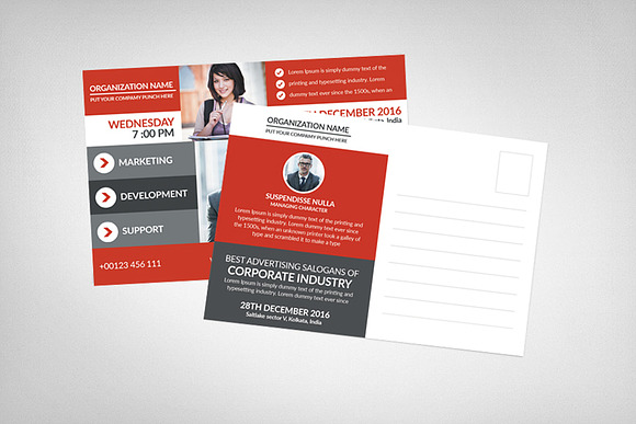 Secretarial Services Postcard in Postcard Templates - product preview 1