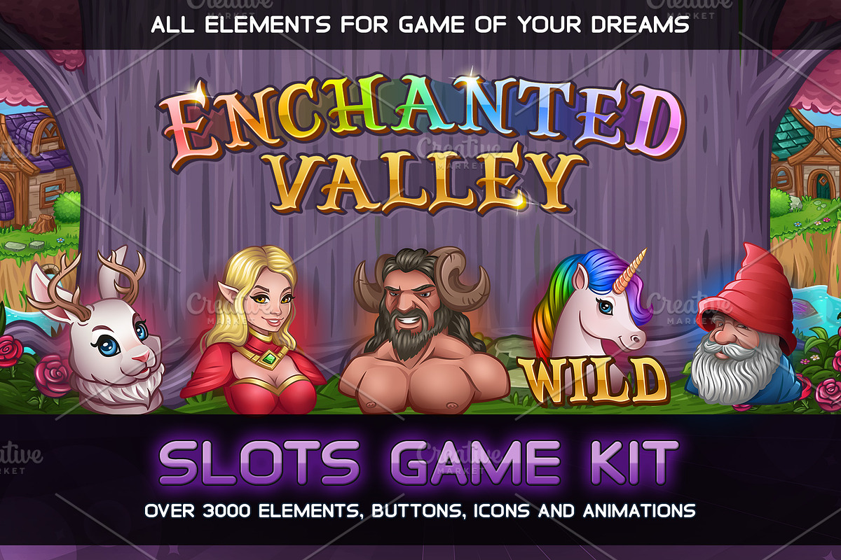 Enchanted Valley Slots game KIT in Illustrations - product preview 8
