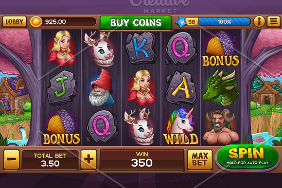 Enchanted Valley Slots game KIT in Illustrations - product preview 1