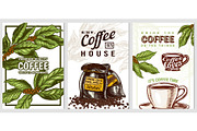 Coffee cards in vintage style