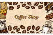 Coffee beans background in