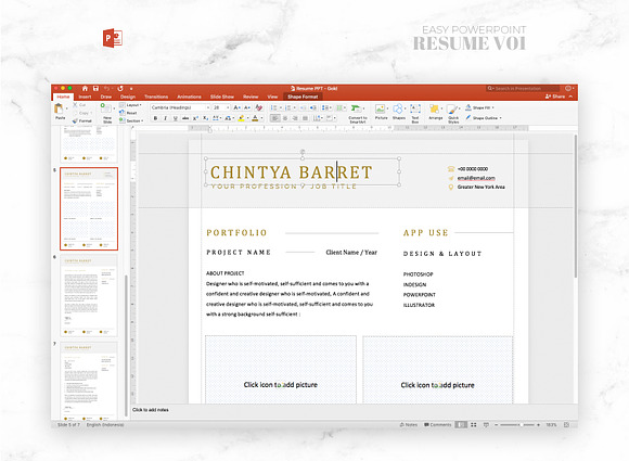 Easy Powerpoint Resume V01 in Stationery Templates - product preview 1