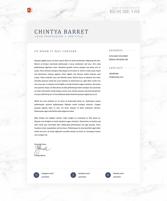 Easy Powerpoint Resume V01 in Stationery Templates - product preview 6