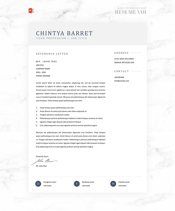 Easy Powerpoint Resume V01 in Stationery Templates - product preview 7