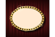 Empty Frame on Red Curtain, Blank