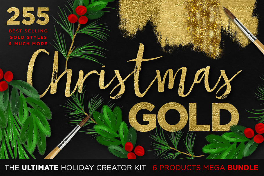 Gold Textures Christmas Mega Bundle in Photoshop Layer Styles - product preview 8