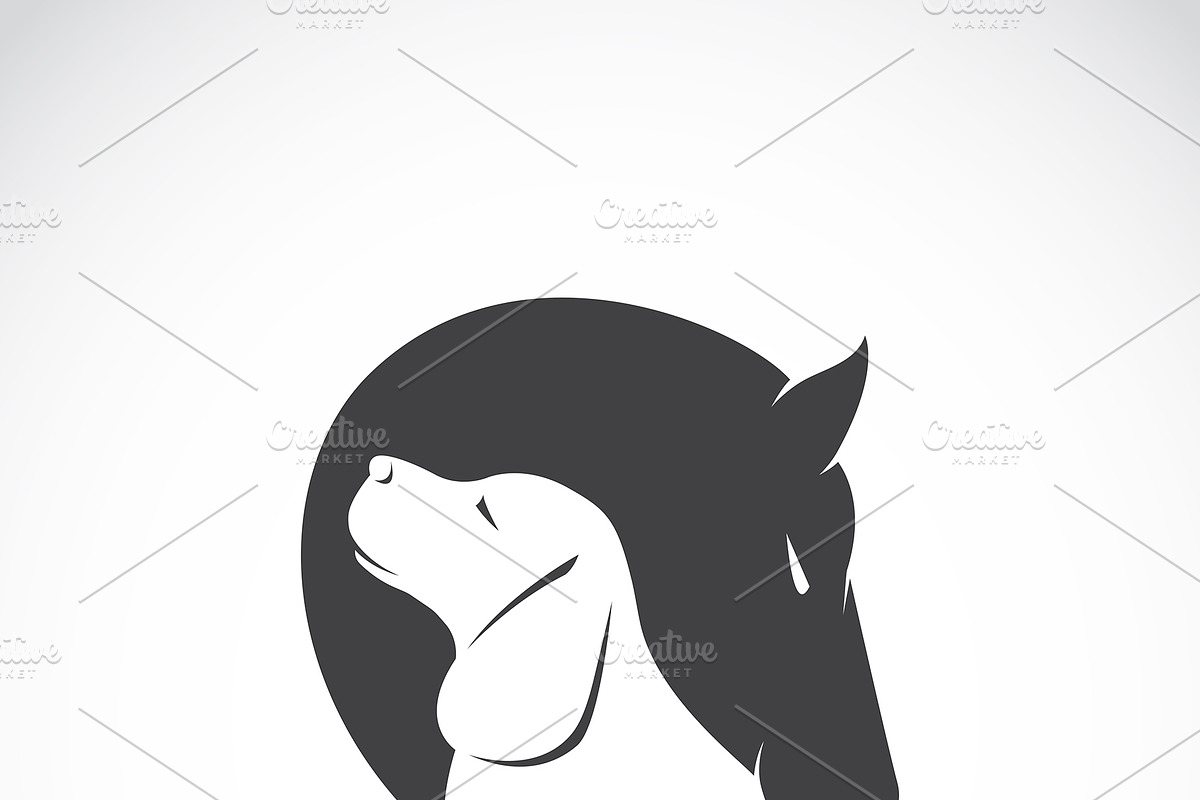 Vector of horse head and dog head on in Icons - product preview 8