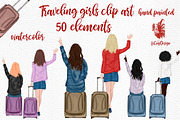 Travel Girls Clipart,Best Friends