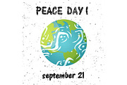 Planet Card, Peace Day, Earth
