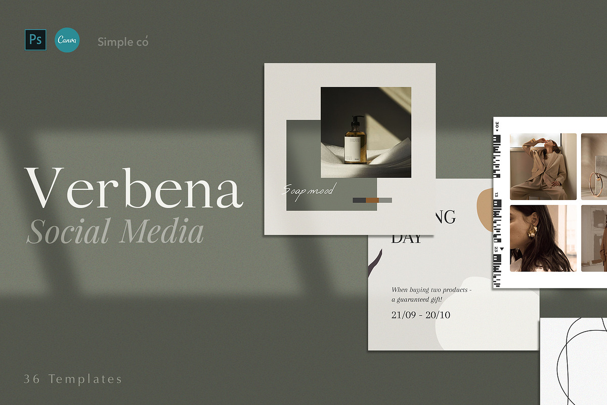 CANVA & PS / Verbena Social Media in Instagram Templates - product preview 8