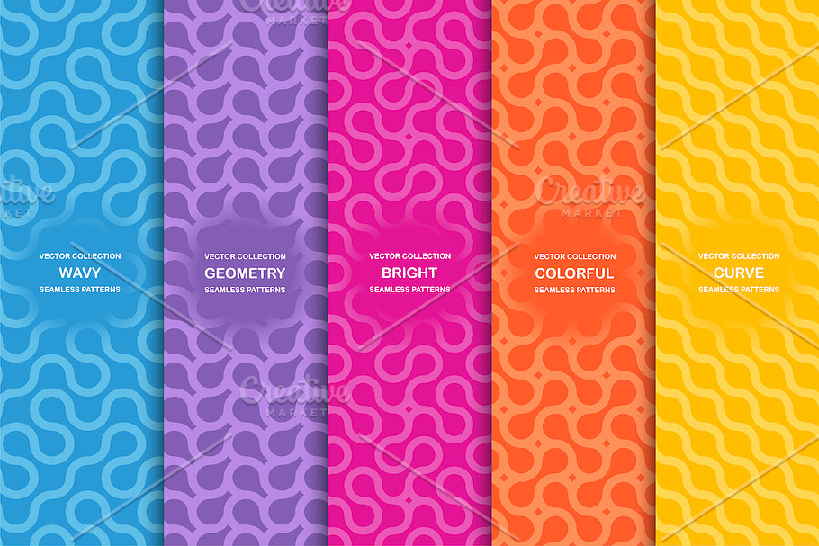 Bright colorful seamless patterns in Patterns - product preview 8