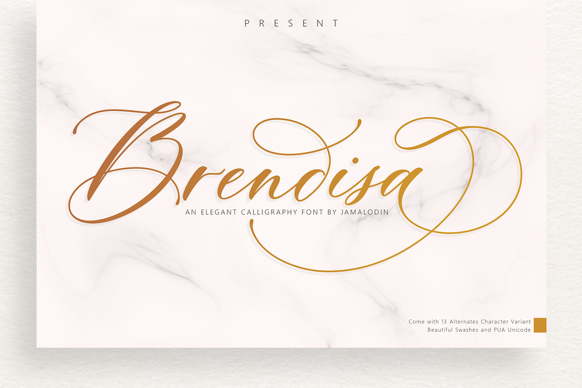 Brendisa Script in Script Fonts - product preview 8