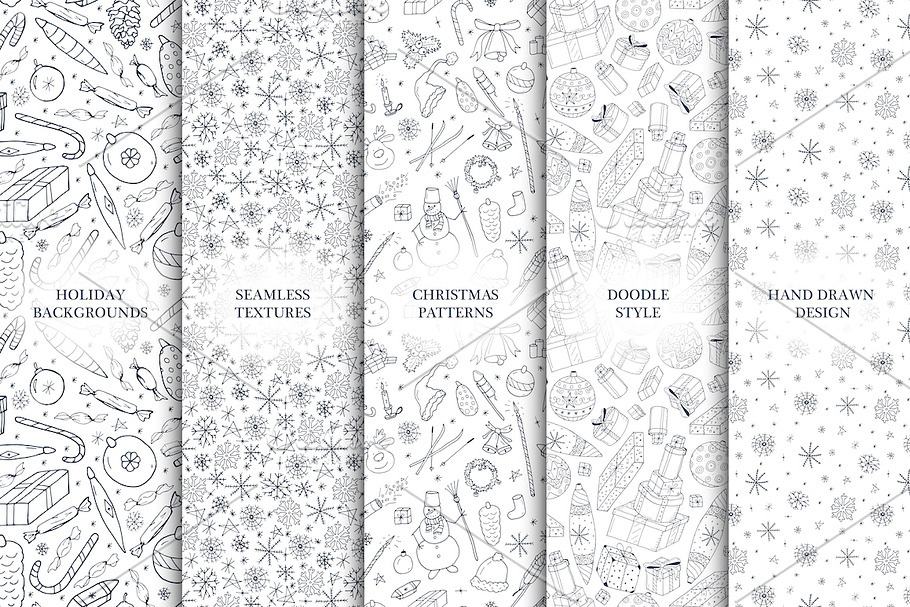 Christmas seamless drawing patterns