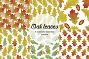 Oak leaves 6 seamless patterns