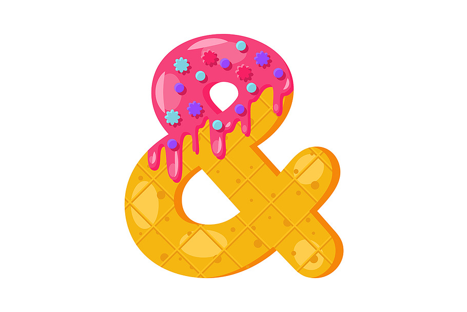 Donut cartoon ampersand symbol in Add-Ons - product preview 8