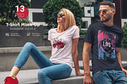 T-Shirt Mock-Up Couple In City