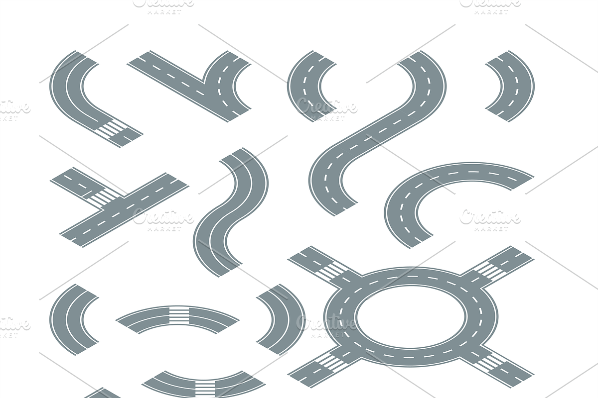 Isometric road. Street elements for in Graphics - product preview 8