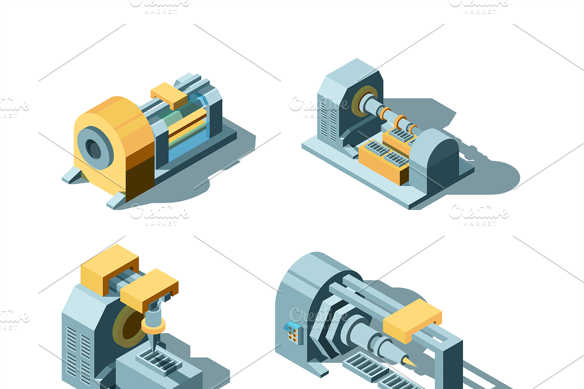 Heavy industry. Working factory line in Graphics - product preview 8