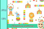 Cheerful circus vector pattern