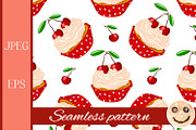 Cupcakes seamless patterns.