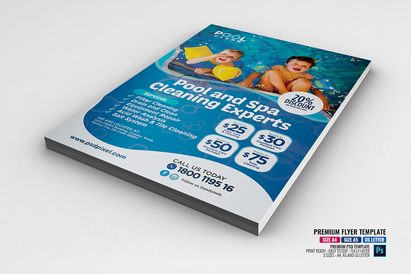 Pool Maintenance Flyer in Flyer Templates - product preview 1
