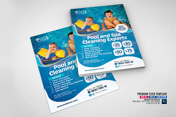 Pool Maintenance Flyer in Flyer Templates - product preview 3