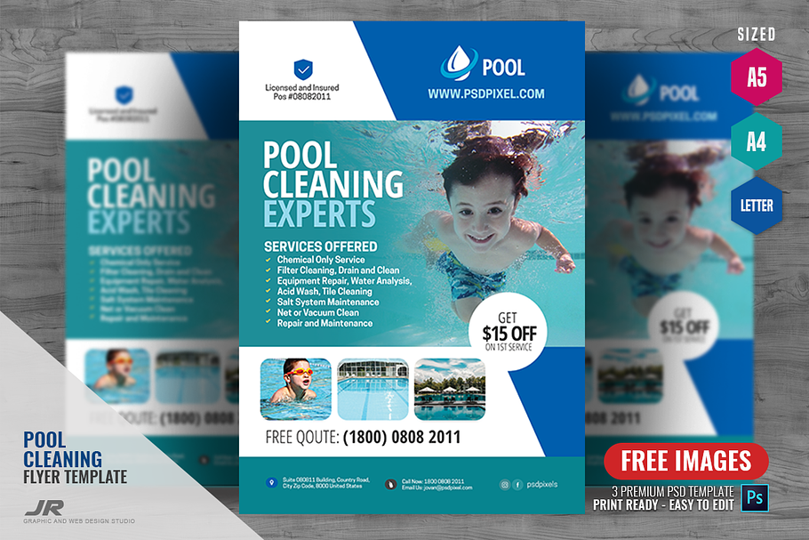 Swimming Pool Company Promo Flyer in Flyer Templates - product preview 8