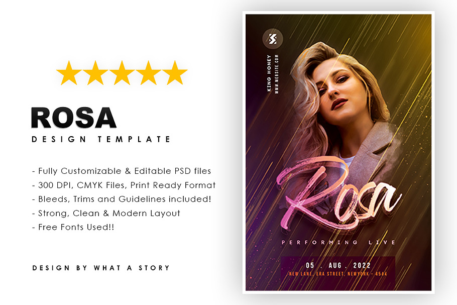 Rosa Live in Flyer Templates - product preview 8