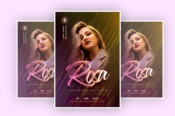 Rosa Live in Flyer Templates - product preview 1