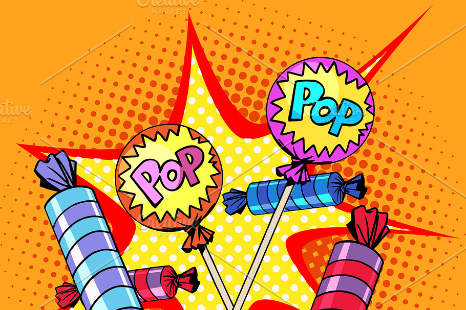 Sweets lollipops candy in Illustrations - product preview 8