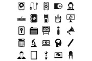 IT business icons set, simple style