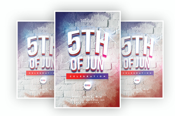 Day of June in Flyer Templates - product preview 1