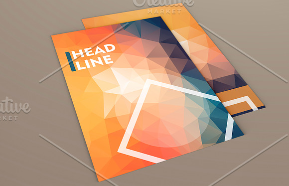 Brilliant brochures in poli style in Brochure Templates - product preview 3