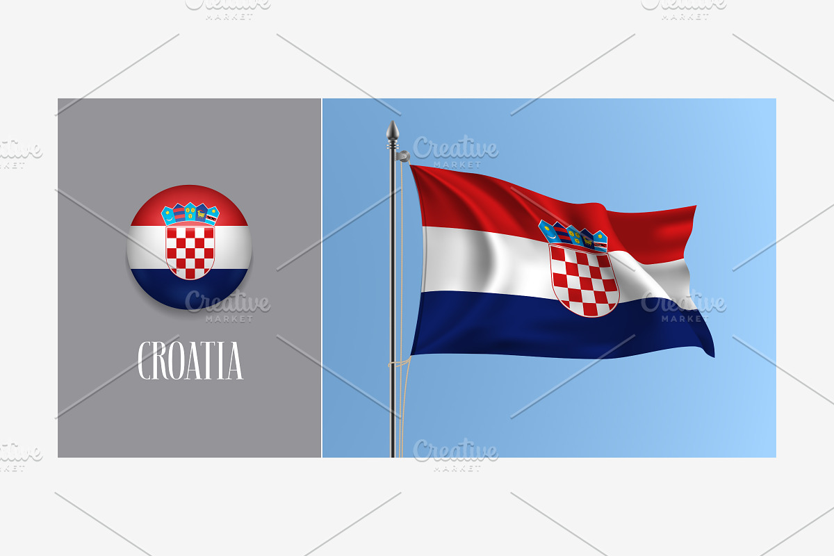 Croatia waving flag vector in Illustrations - product preview 8