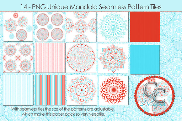 24 Mandala Papers + 14 Seamless PNGs in Objects - product preview 1