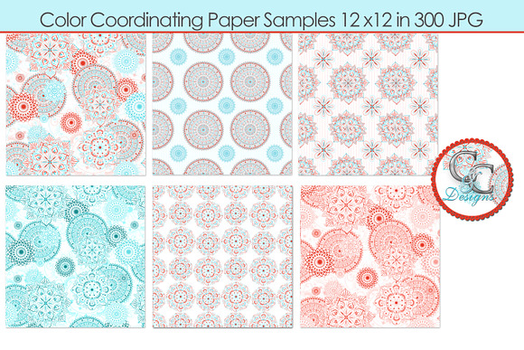 24 Mandala Papers + 14 Seamless PNGs in Objects - product preview 2