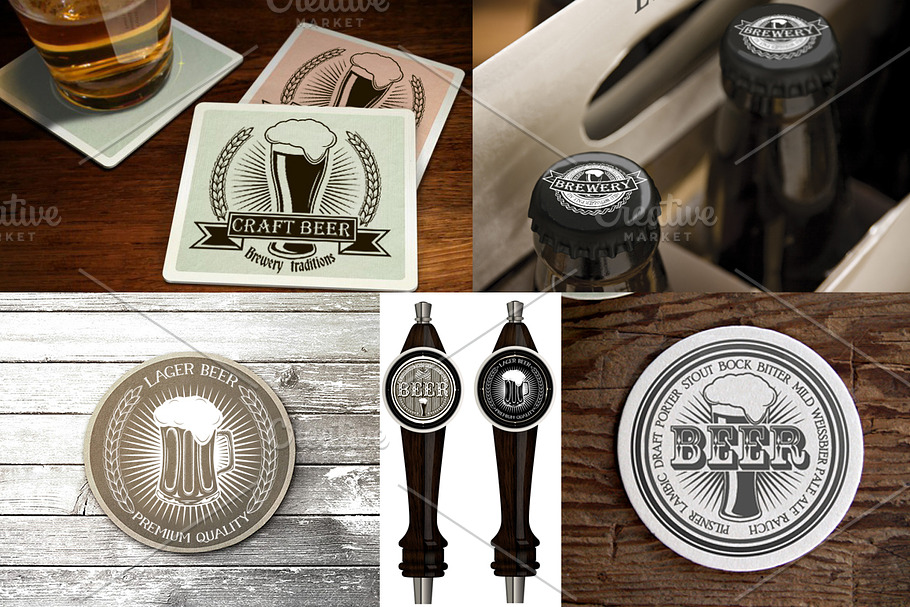 9 Vintage brewery beer logos in Logo Templates - product preview 8