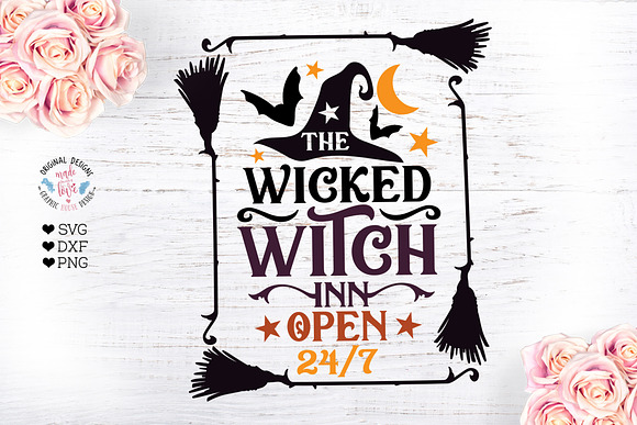 Wicked Witch Inn Halloween Cut File in Illustrations - product preview 1
