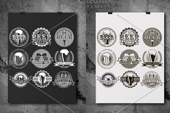 9 Vintage brewery beer logos in Logo Templates - product preview 1