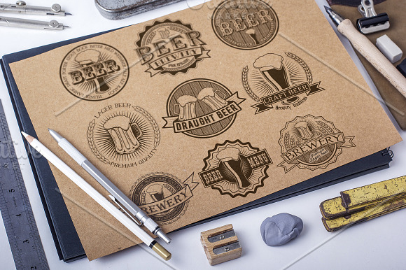 9 Vintage brewery beer logos in Logo Templates - product preview 2