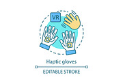 Haptic gloves concept icon