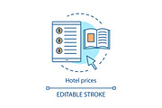 Hotel prices concept icon