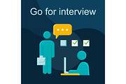 Go for interview flat concept icon