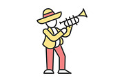 Mexican with trumpet color icon
