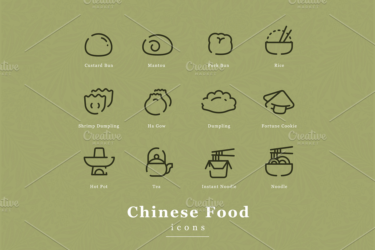 Chinese Food in Icons - product preview 8