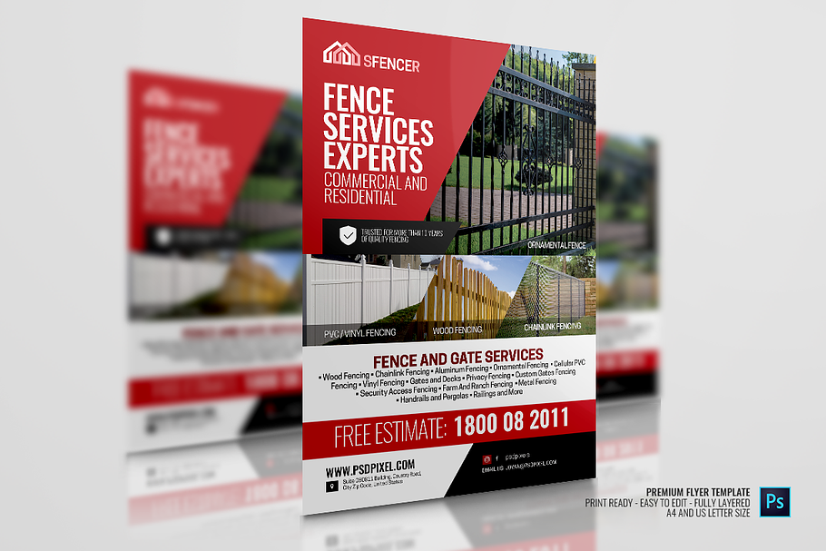 Fencing Company Flyer in Flyer Templates - product preview 8
