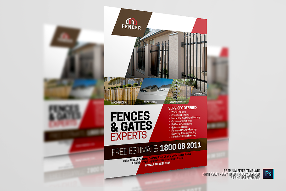 Gates and Fencing Flyer in Flyer Templates - product preview 8