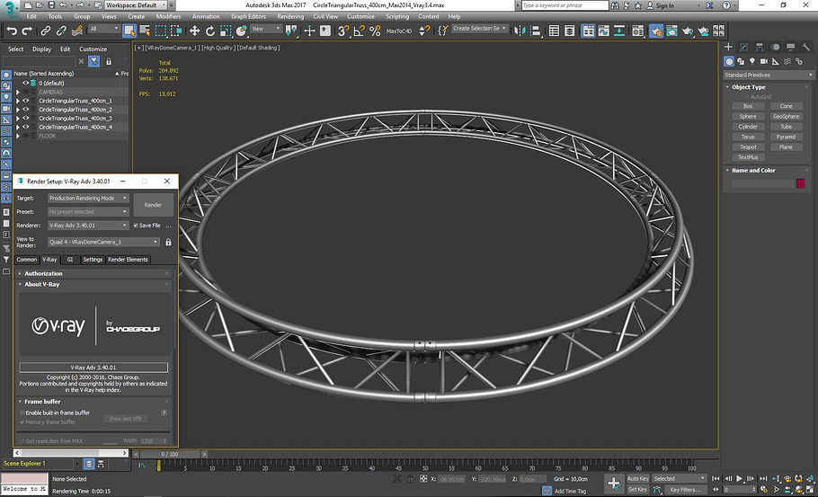 Circle Triangular Truss 400cm in Electronics - product preview 11