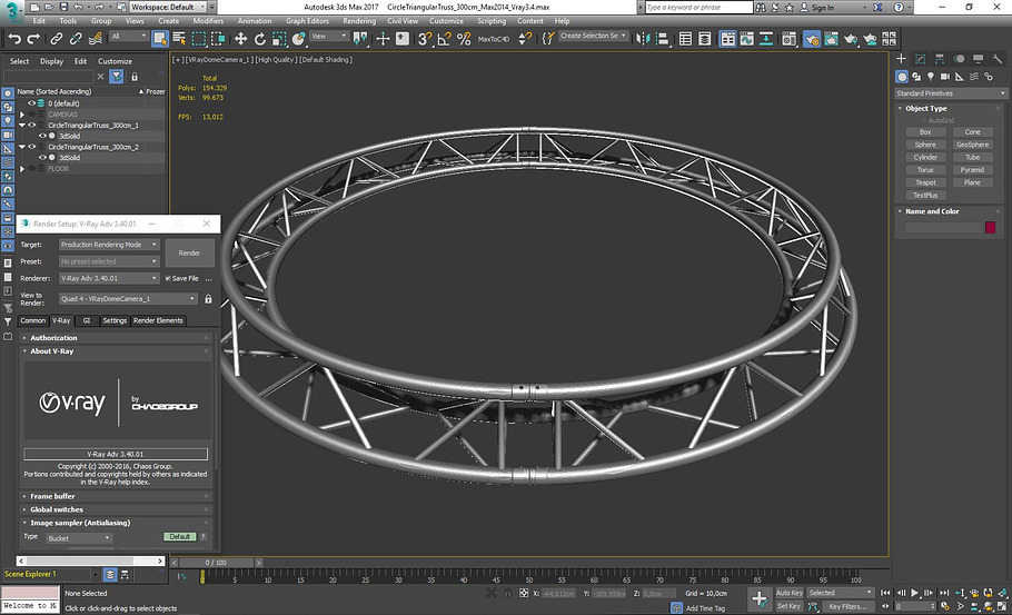 Circle Triangular Truss 300cm in Electronics - product preview 13