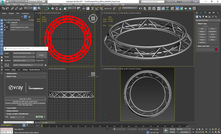 Circle Triangular Truss 200cm in Electronics - product preview 10